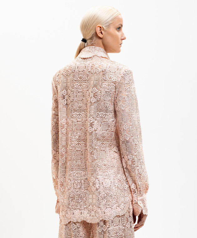 Ermanno Scervino Рожева блуза з мережива в кристали D482K725CTUEO зображення 4