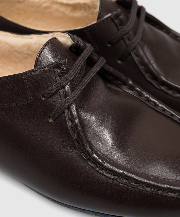 Jil Sander Коричневі шкіряні дербі на хутрі J15ZJ0035P7819 зображення 5