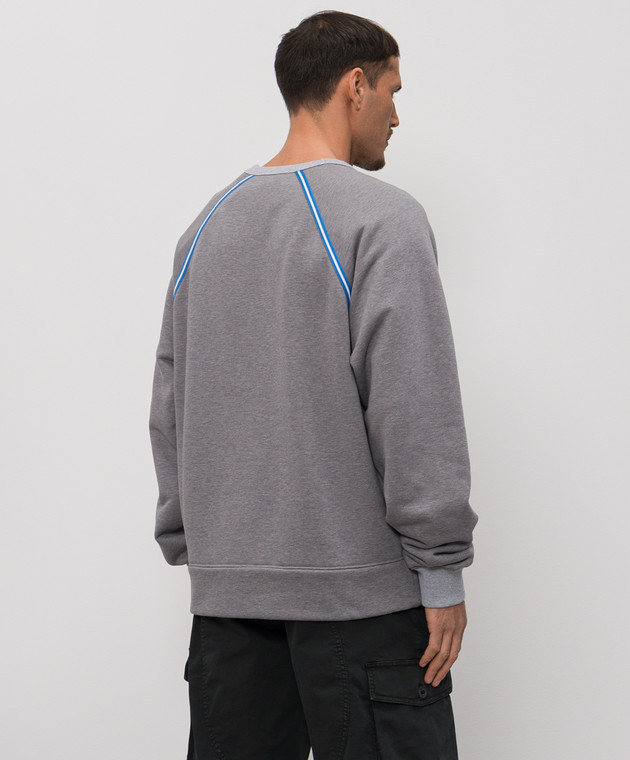 Dolce&Gabbana Серый утепленный свитшот с фактурным логотипом G9BZMTHU7ME изображение 4