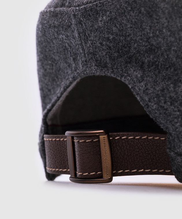 Brunello Cucinelli Сіра кепка з вовни M038P9854 зображення 4