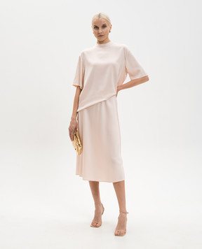 LISA YANG Рожева спідниця міді із шовком 2025209