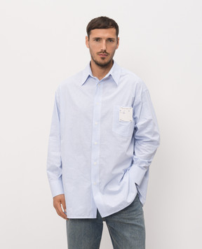 Maison Margiela MM6 Голубая рубашка в полоску SH2DT0048M35874