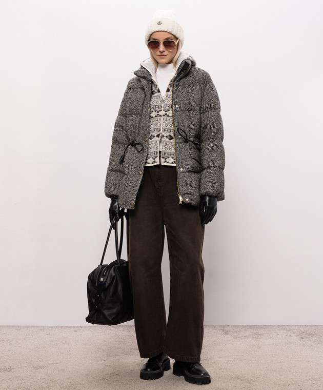 Moncler Сірий пуховик Diaphanes з вовною L20931A00263598WC зображення 2