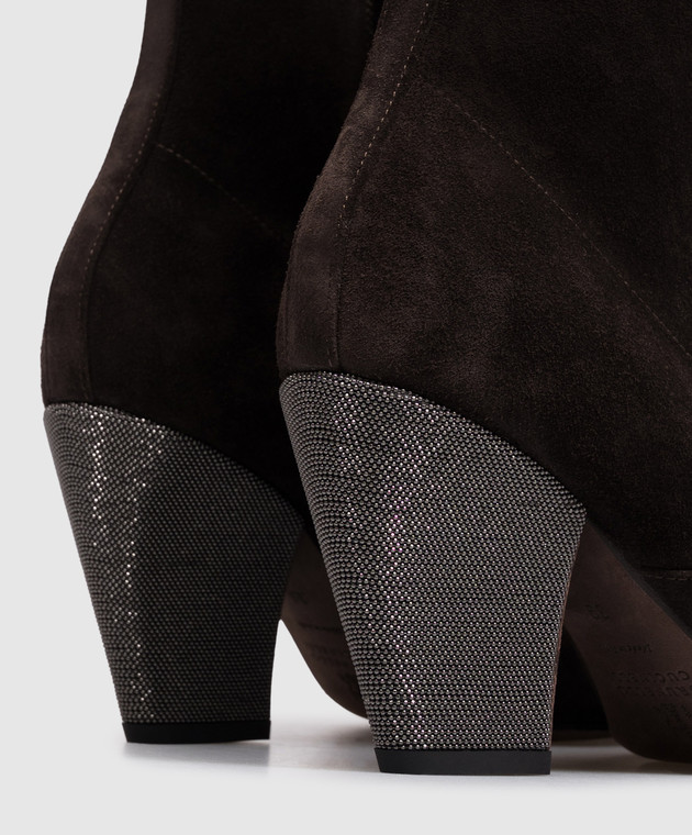 Brunello Cucinelli Коричневые замшевые казаки MZSFC2600 изображение 5