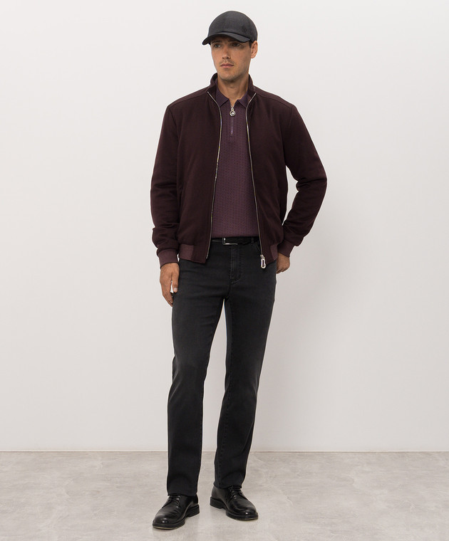 Stefano Ricci Бордовая куртка из кашемира MZJ6300161C0001T изображение 2