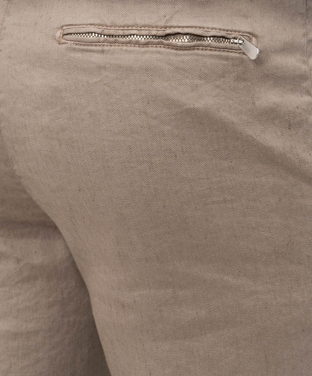 Marco Pescarolo Бежеві шорти з льоном CENITO5302 зображення 5