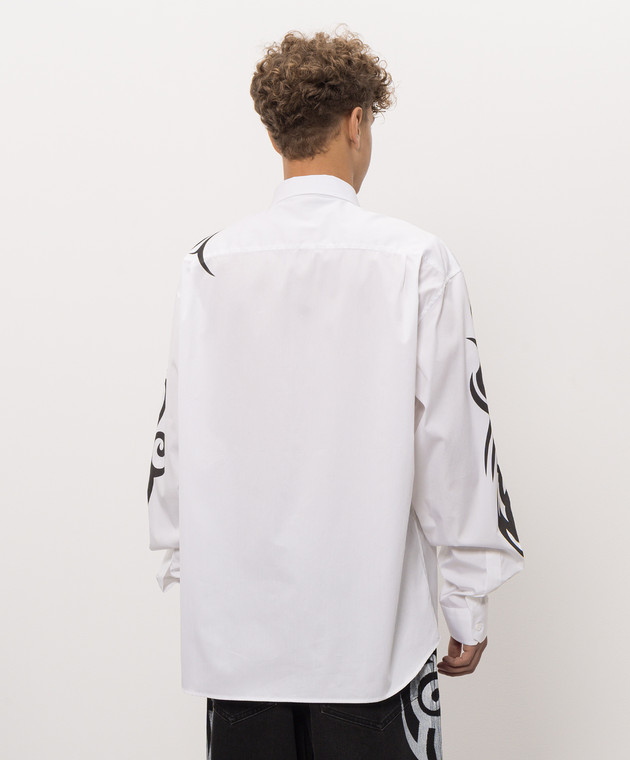 Vetements Белая рубашка с принтом MH27SH052W изображение 4