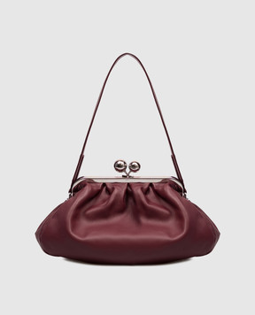 Max Mara Weekend Бордовая кожаная сумка Pasticcino CUBICO
