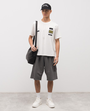 Maison Margiela MM6 Біла футболка з брендовими нашивками SH0GC0069S24311