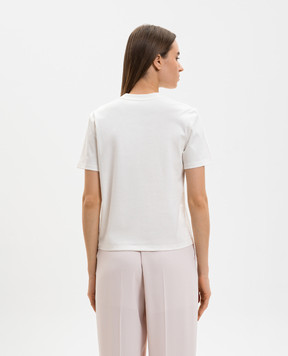 Agnona Белая футболка с вышивкой логотипа TT1105LY2050