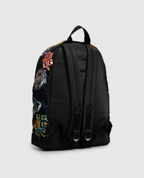 Dolce&Gabbana Детский черный рюкзак в принт EM0074A0549
