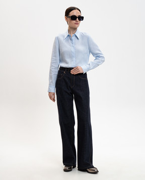 Gabriela Hearst Голубая рубашка Cruz из льна X001178LA003