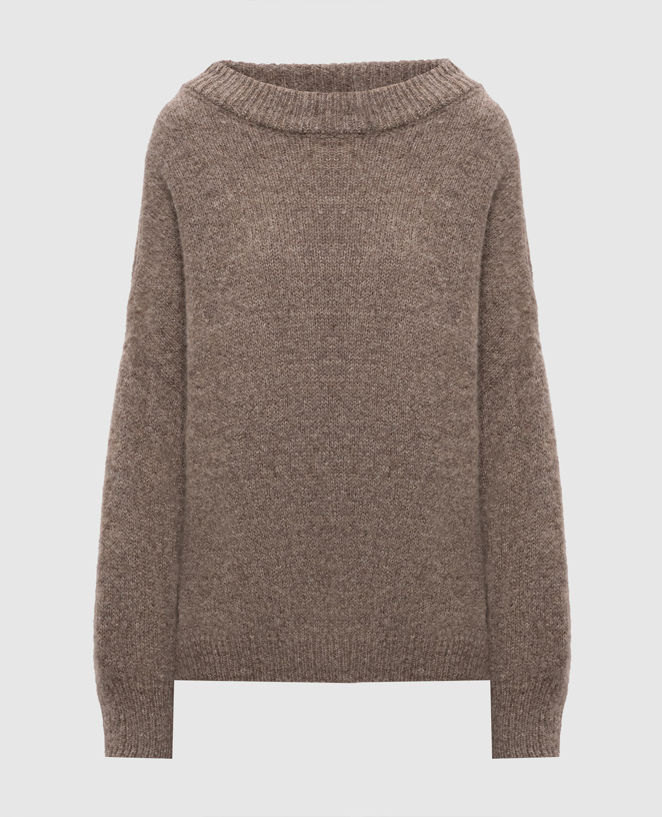 Коричневый свитер с шерстью альпаки и кашемиром