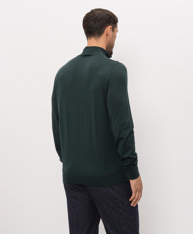 ISAIA Зеленый джемпер из шерсти с молнией MG8018YP005 изображение 4