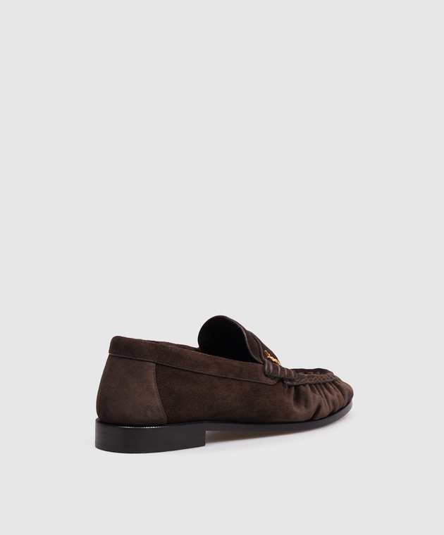 Saint Laurent Коричневые замшевые лоферы LE 8189082W5AA изображение 3