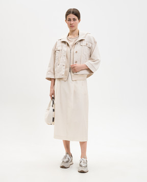 Peserico Бежевая спортивная куртка с люрексом S12080J006137