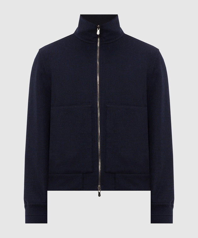 Brunello Cucinelli Синяя двусторонняя куртка из кашемира MY4799802