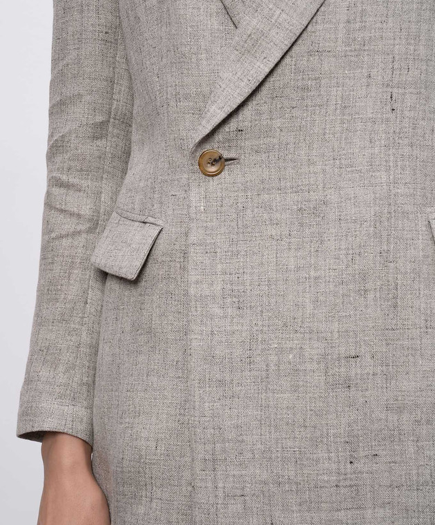 Intoca Серый жакет из льна 261LIPJA1101 изображение 5