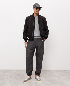 Brunello Cucinelli Сіре поло в рубчик M29400015