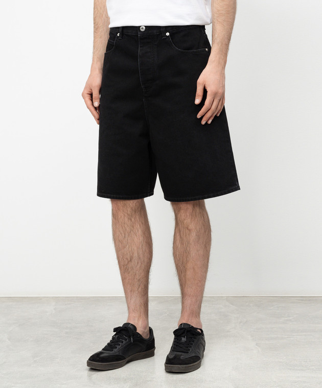Bottega Veneta Чорні джинсові бермуди з патчем логотипа 861564V69O0 зображення 3