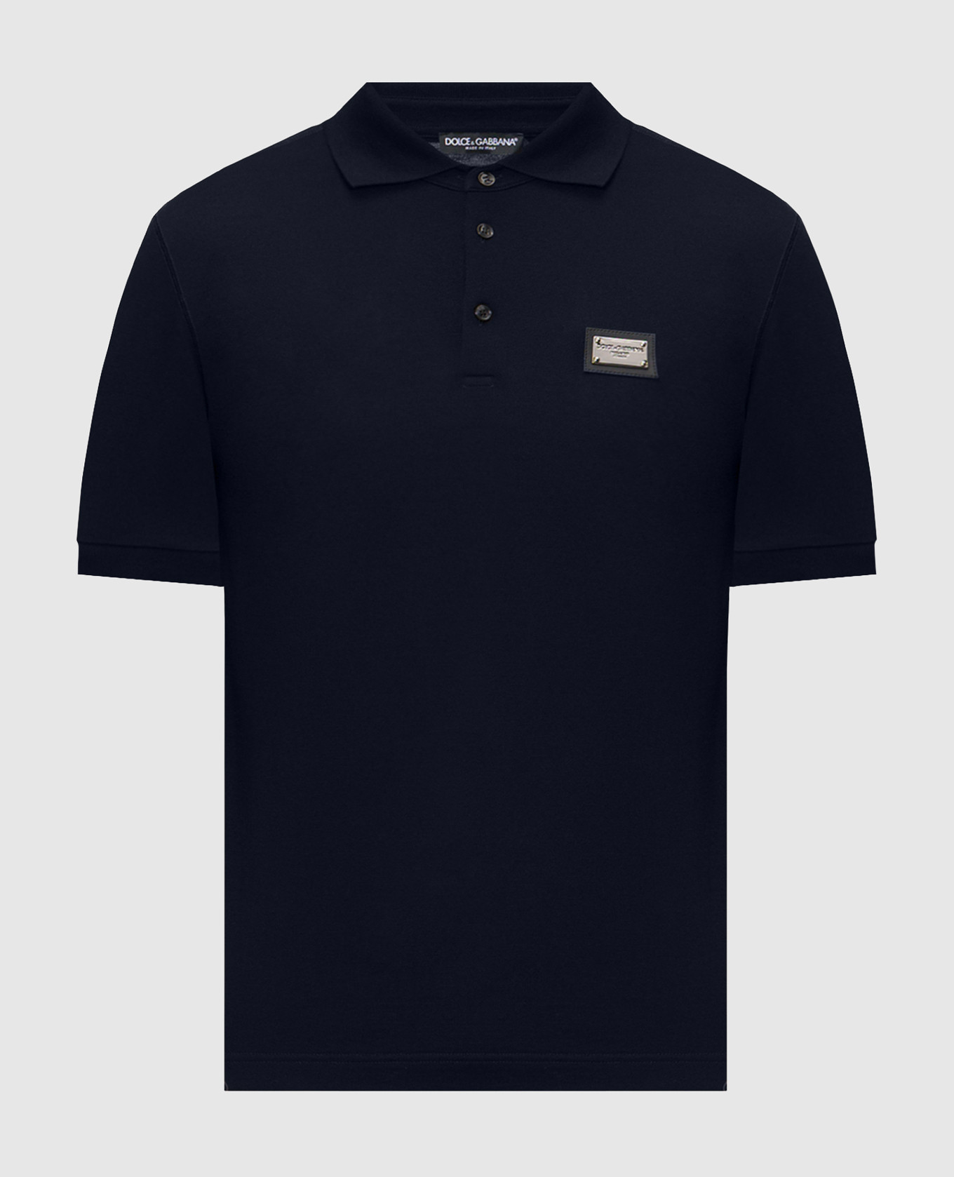 Голубое поло с патчем логотипа