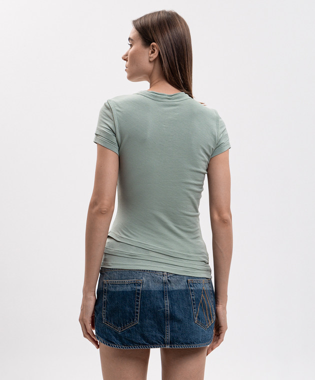 Alexander Wang Зеленая футболка с эффектом наложения слоев 1CC2261286 изображение 4