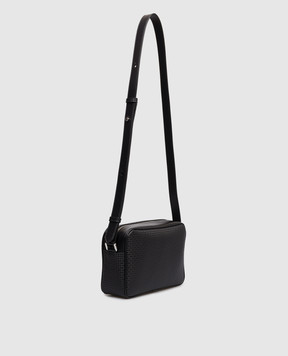 Serapian Черная кожаная сумка с принтом логотипа SRSTSMML739424ACG2