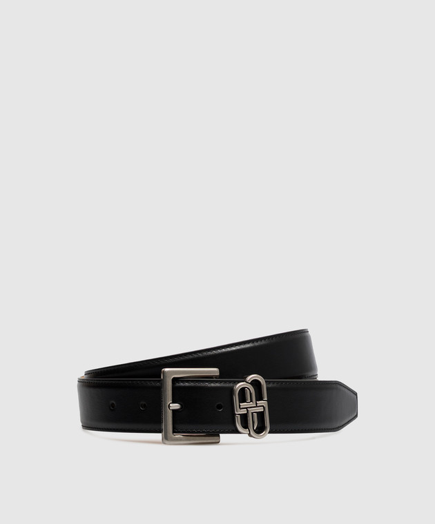 Balenciaga Черный кожаный ремень BB Loop A007602ACTE