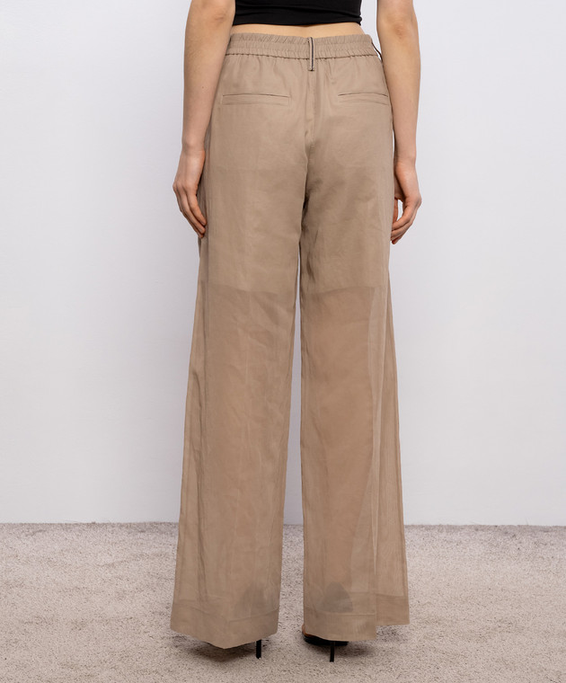 Brunello Cucinelli Коричневі штани з ланцюжком моніль M0F91P9174 зображення 4