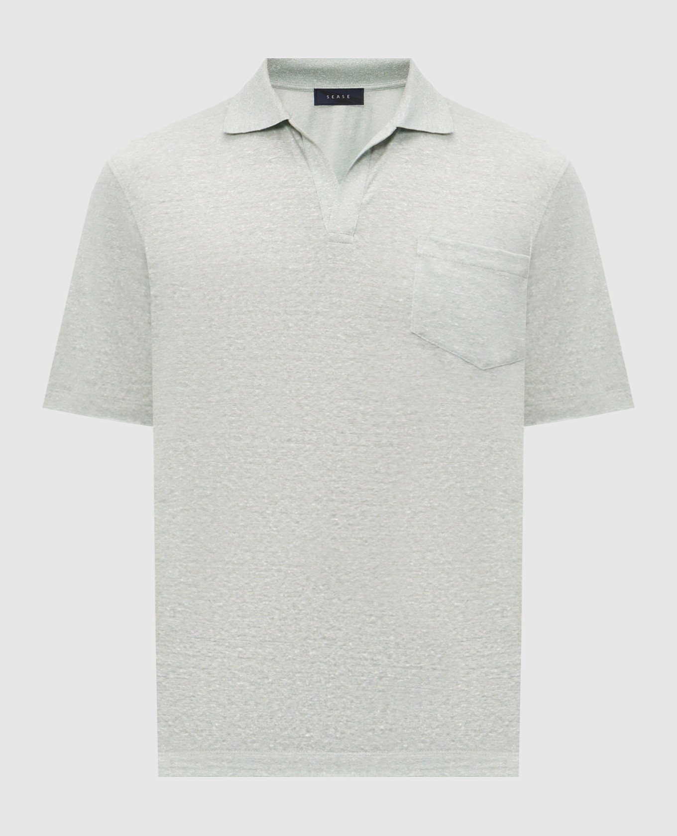 Зеленое поло с леном