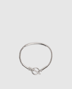 Saint Laurent Сріблястий браслет з гравіюванням логотипа 779023Y1500