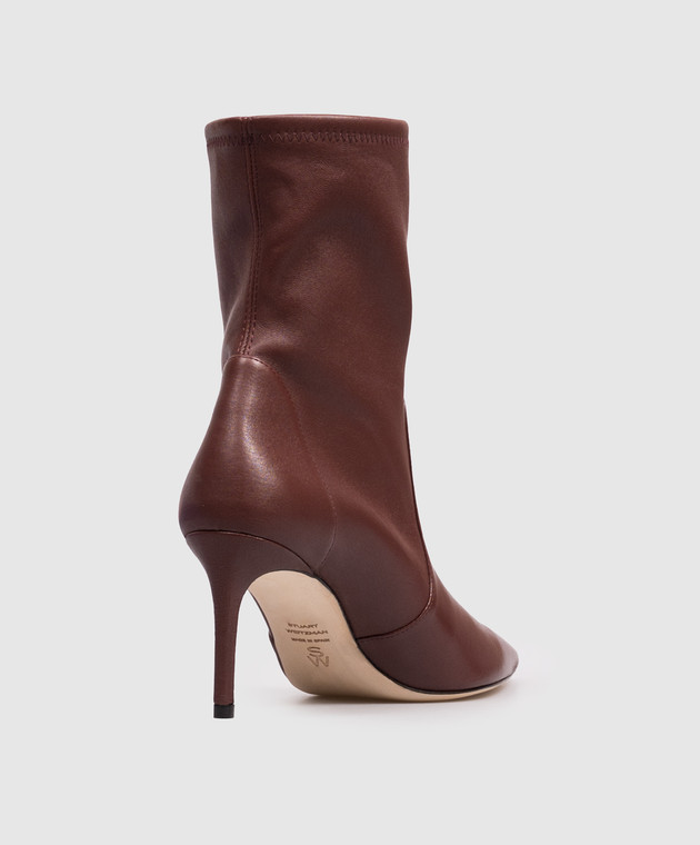 Stuart Weitzman Бордові шкіряні ботильйони POWER SJ974 зображення 3