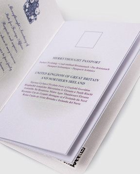 Merrythought Синій паспорт Teddy Bear з логотипом TBPTUK