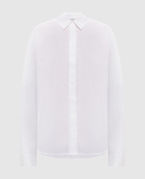 Peserico Белая рубашка с шелком с цепочкой A0631608372