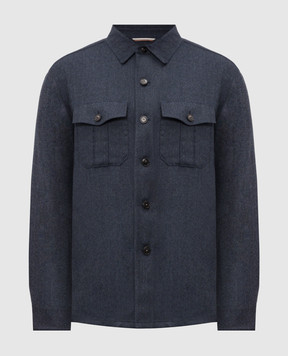Canali Синя сорочка з вовни AR0347231019