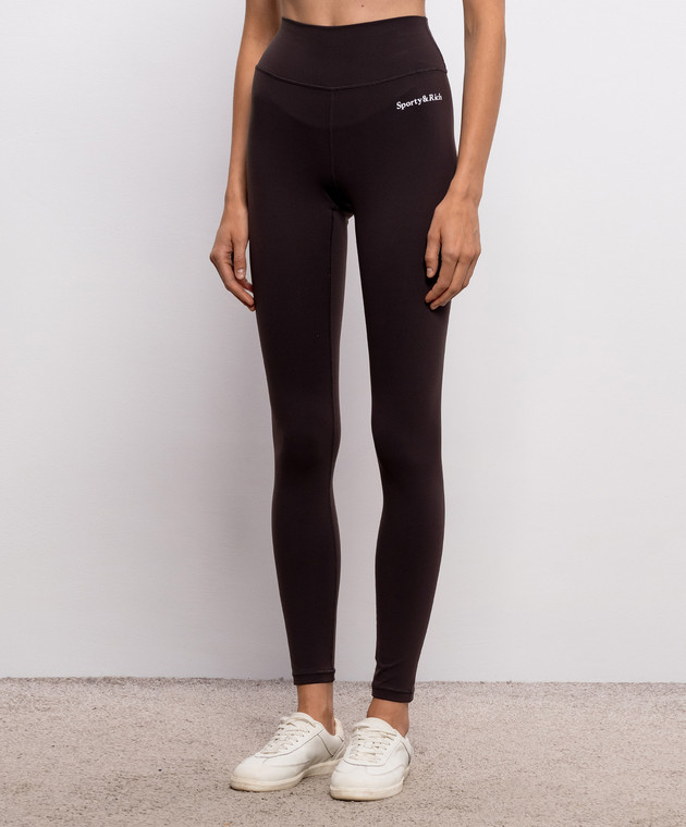 Sporty & Rich Коричневі легінси Serif PA002711300BR29 зображення 3