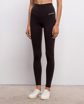 Sporty & Rich Коричневые леггинсы Serif PA002711300BR29