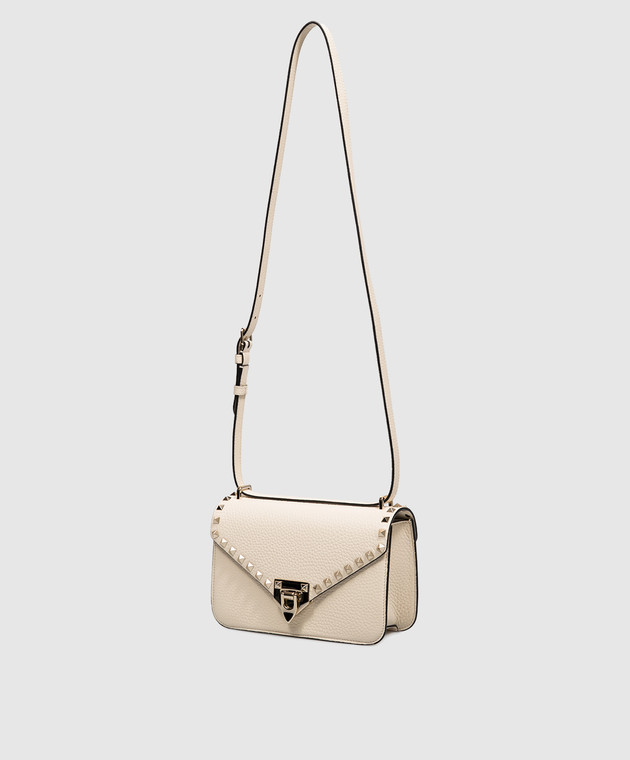 Valentino Кожаная сумка кросс-боди цвета айвори Rockstud 9W2B0T76VSF изображение 5