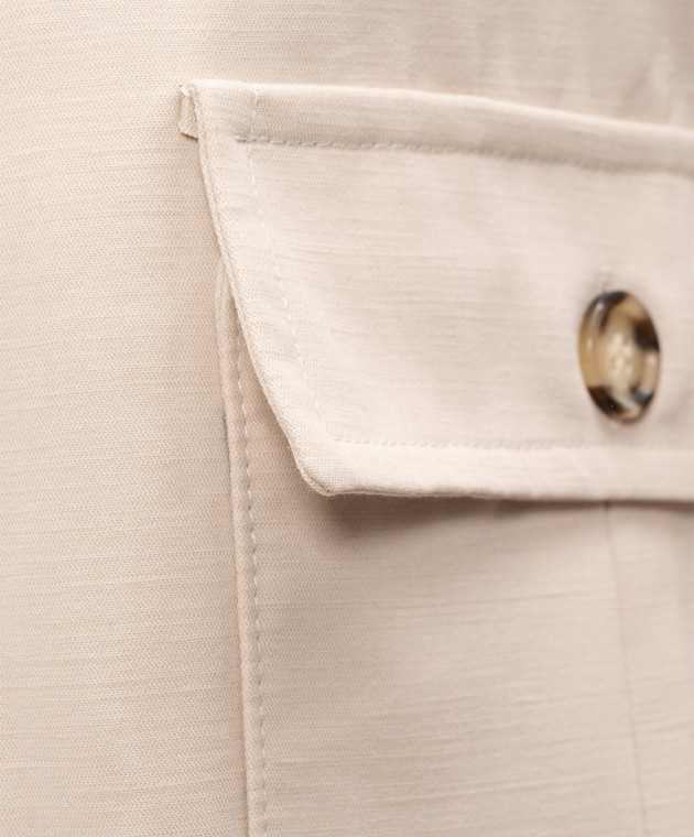 Pini Parma Бежева куртка з льоном BOMBERCOBEI зображення 5