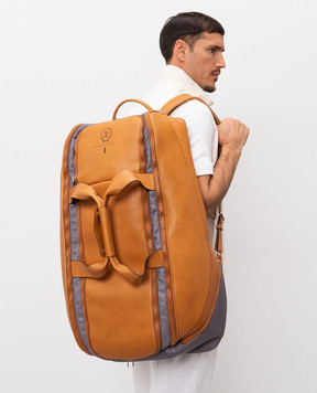 Brunello Cucinelli Комбинированный коричневый рюкзак-сумка Tennis MBZIUBBT06