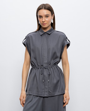 Peserico Серая блуза с цепочкой мониль S0602001955