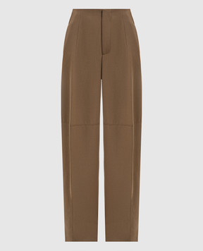 Victoria Beckham Коричневі штани з вовни 1425WTR006632C