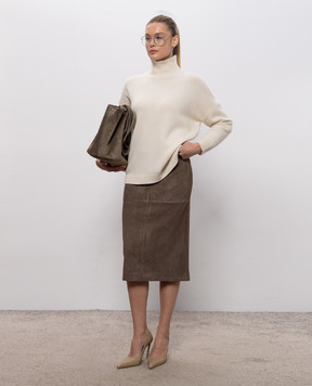 Max Mara Weekend Коричневая замшевая юбка PALMI WKDPALMI
