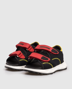 DSQUARED2 Дитячі чорні сандалі з логотипом 82647