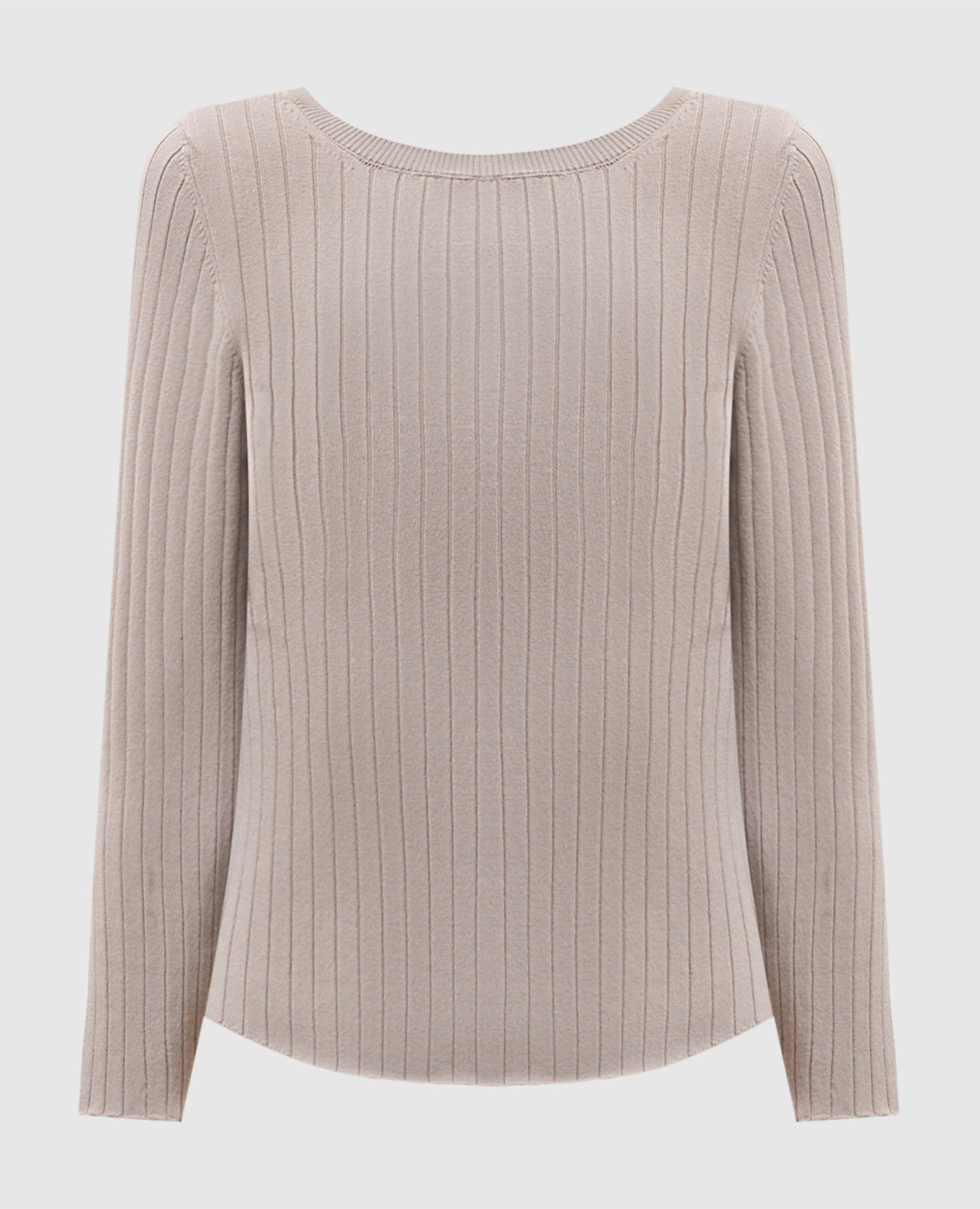 Бежевый топ в рубчик