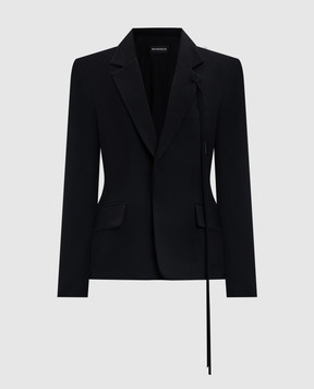 Ann Demeulemeester Черный жакет Jomar с шерстью со шнуровкой B0013509FA556
