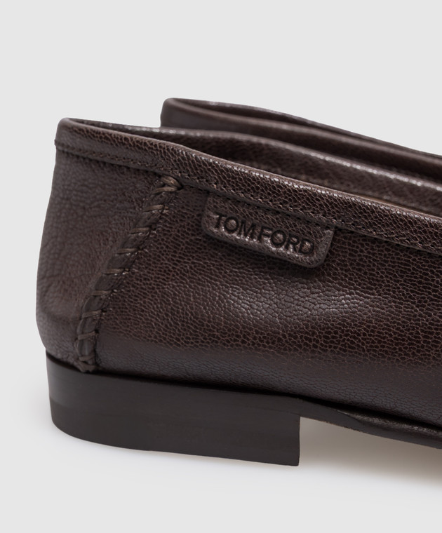 Tom Ford Коричневые кожаные лоферы W3909LGO060P изображение 5