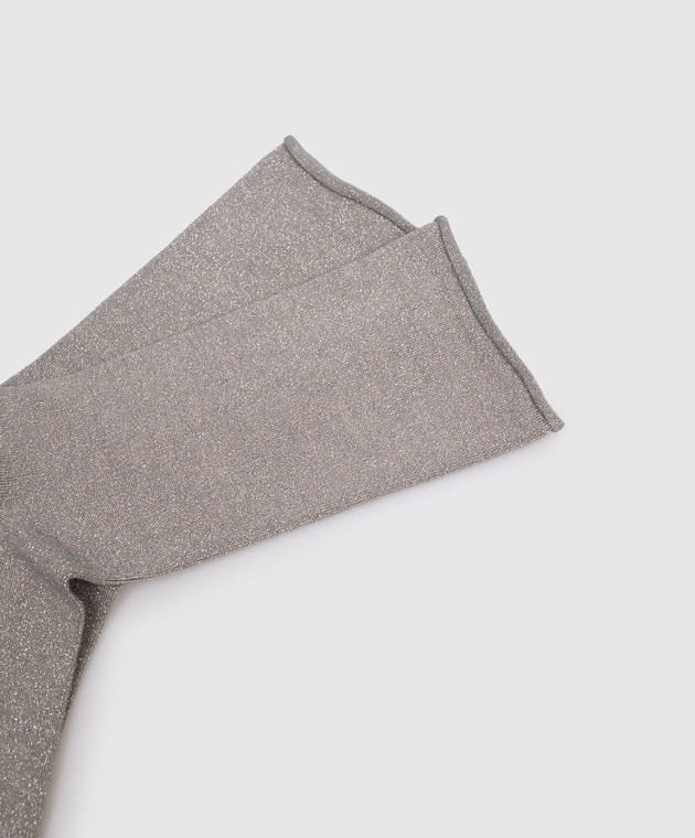 Brunello Cucinelli Сірі шкарпетки з кашеміром та шовком з люрексом M41945019P зображення 2