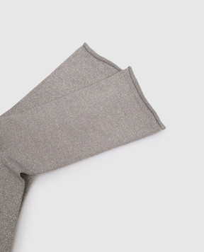 Brunello Cucinelli Серые носки с кашемиром и шелком с люрексом M41945019P