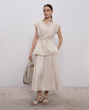 Peserico Бежевая рубашка с цепочкой мониль A0681901979